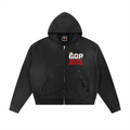 G.O.P. Sun Fade Frayed Raw Edge Fleece Zip Hoodie