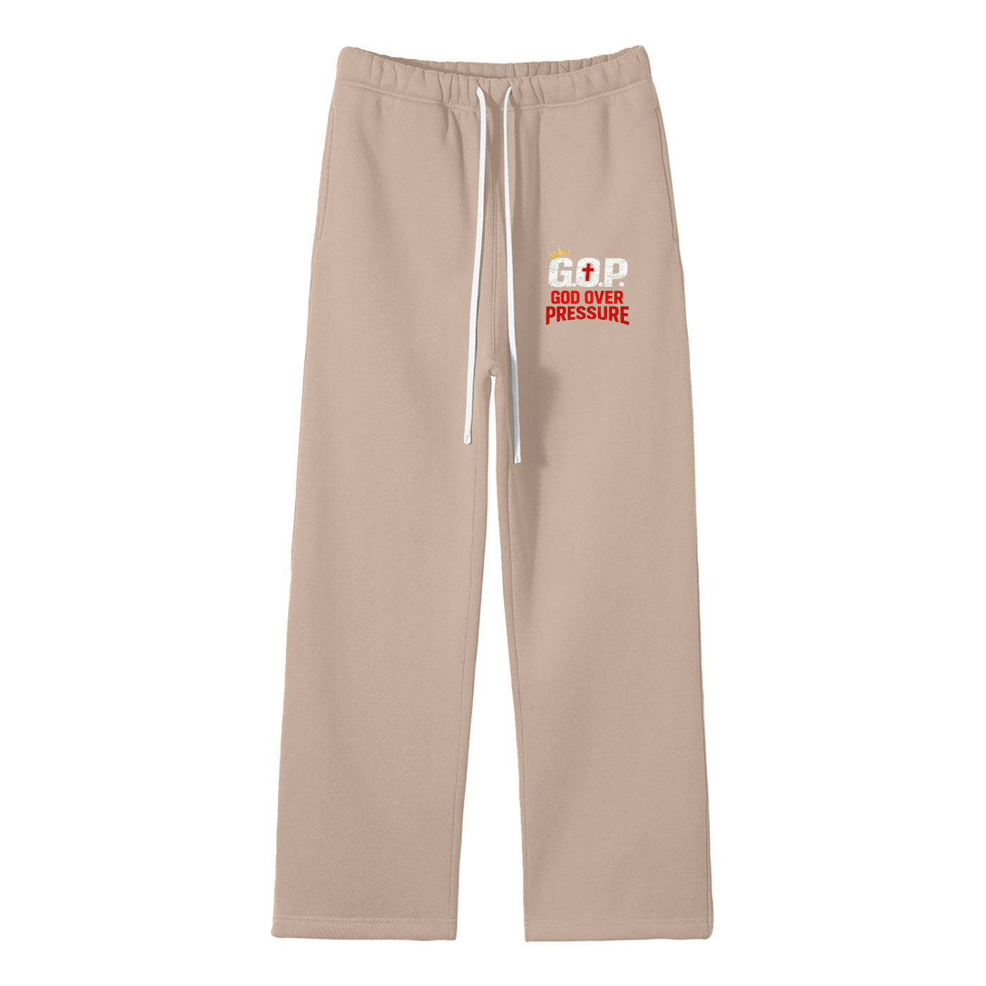 G.O.P. Unisex Solid Color Fleece Straight Leg Pants