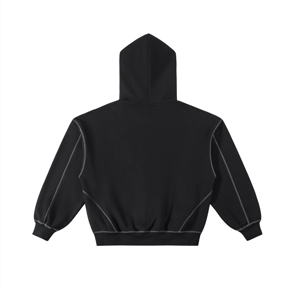 G.O.P. Contrast-Stitched Boxy Fleece Zip Hoodie