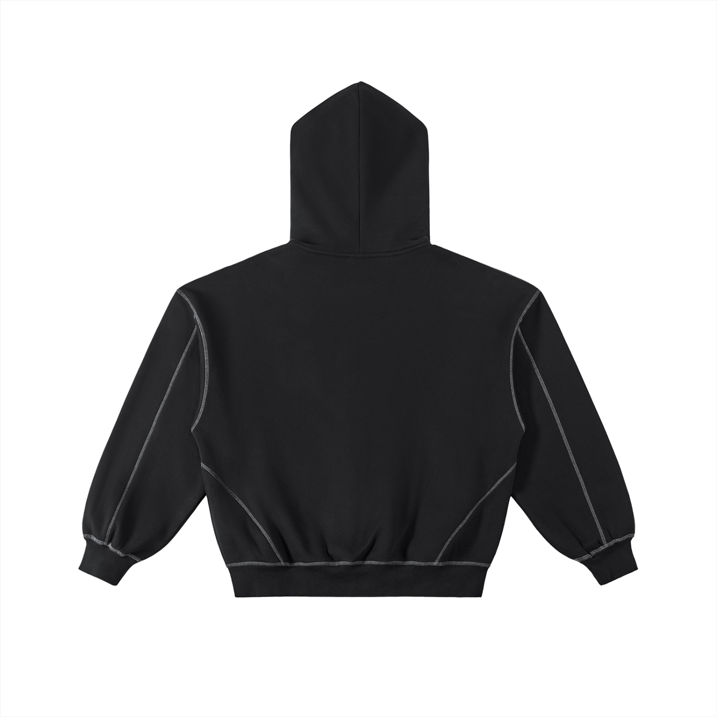 G.O.P. Contrast-Stitched Boxy Fleece Zip Hoodie