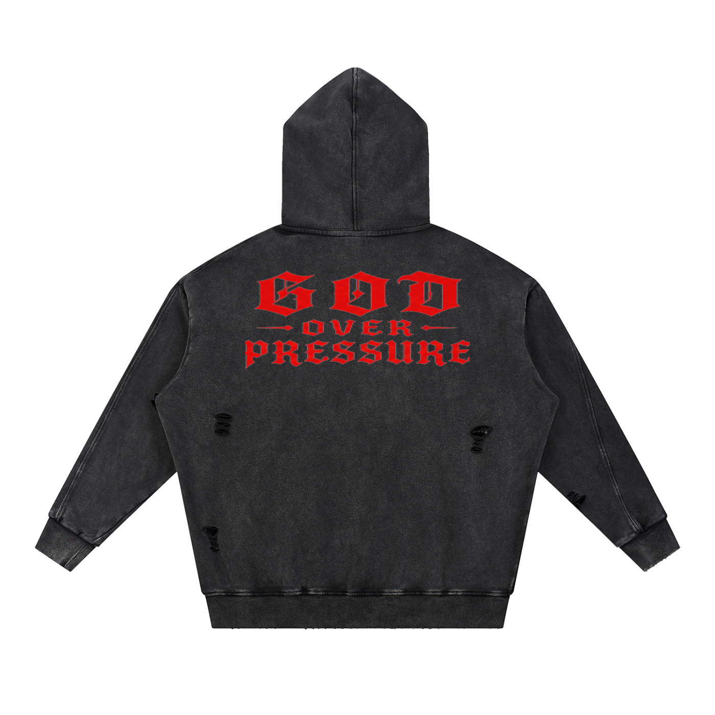 G.O.P. Snow Washed Distressed Panel Pocket Hoodie
