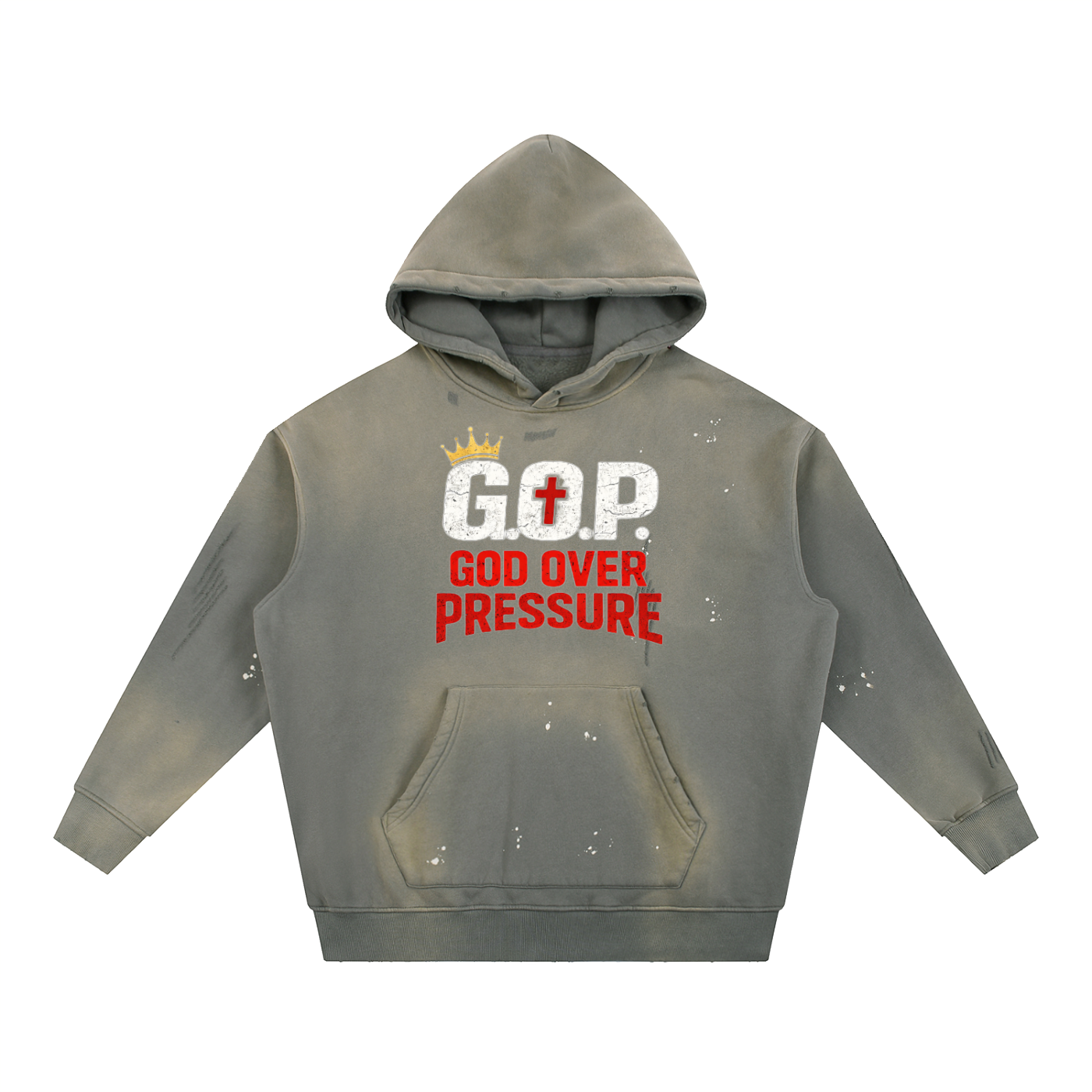 G.O.P. Vintage Washed Frayed Fleece Hoodie