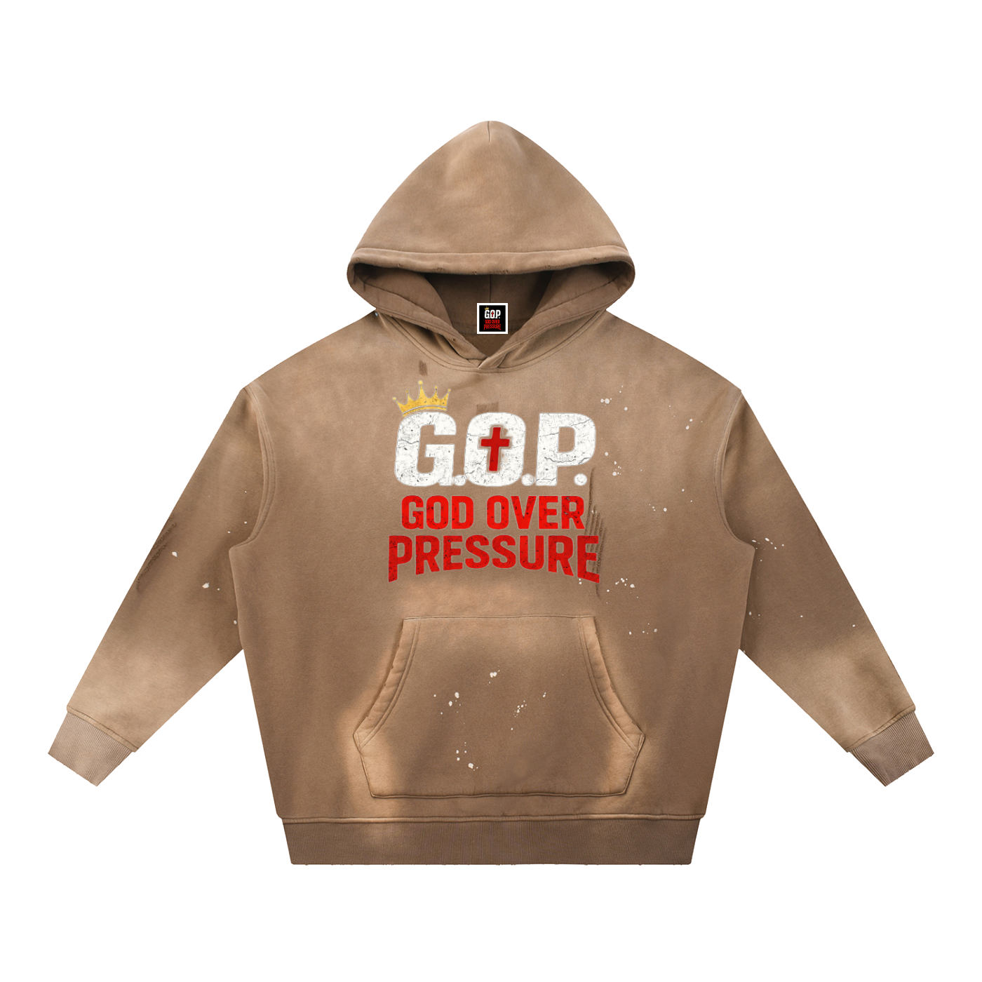 G.O.P. Vintage Washed Frayed Fleece Hoodie