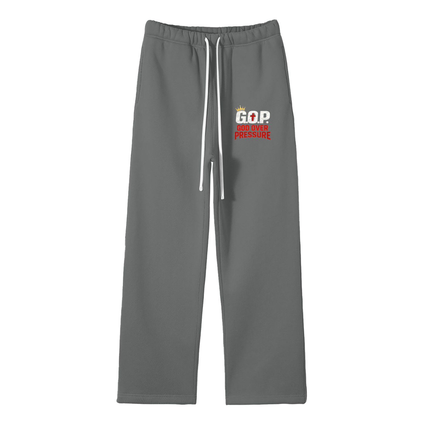 G.O.P. Unisex Solid Color Fleece Straight Leg Pants