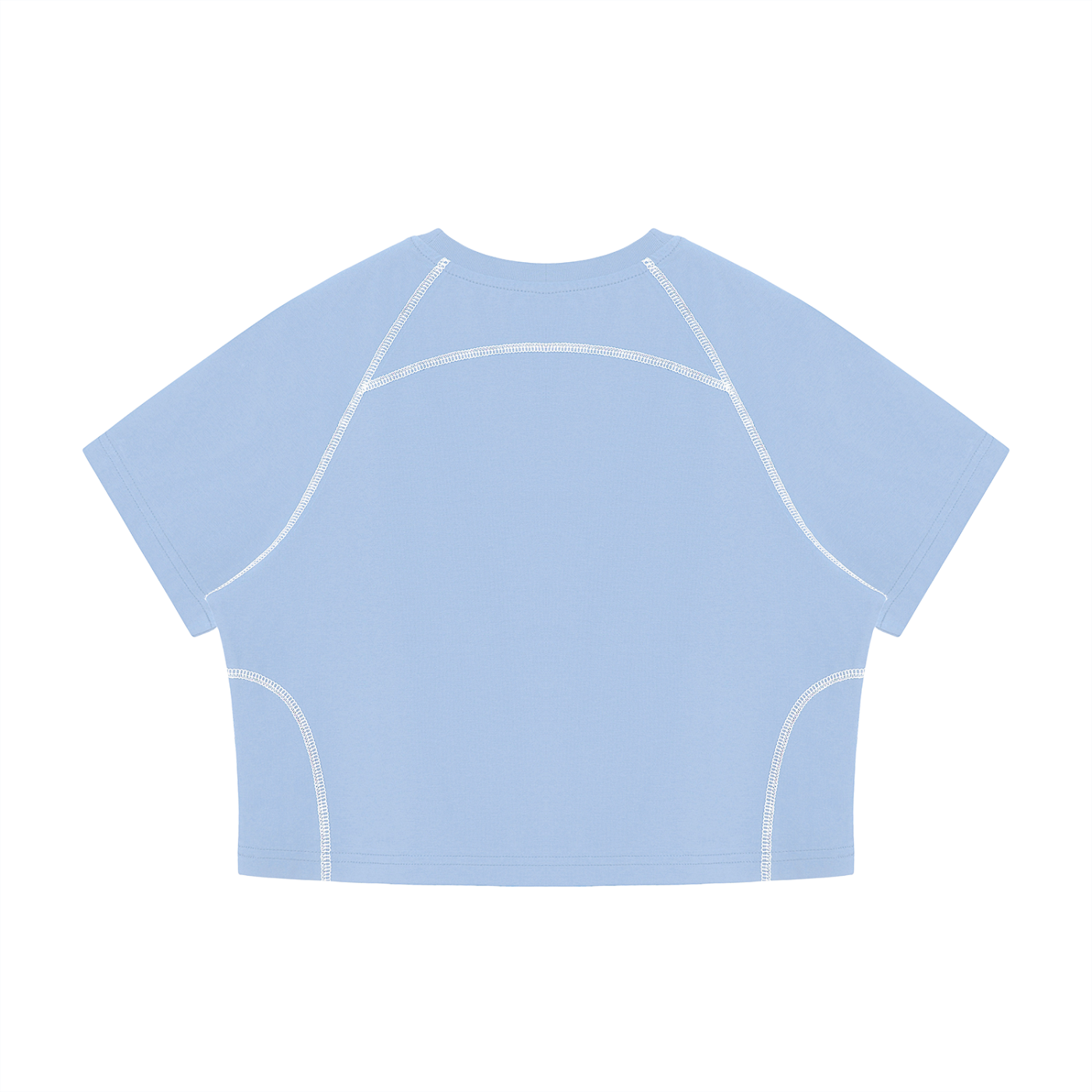 Women's Contrast Stitch Raglan Crop T-Shirt