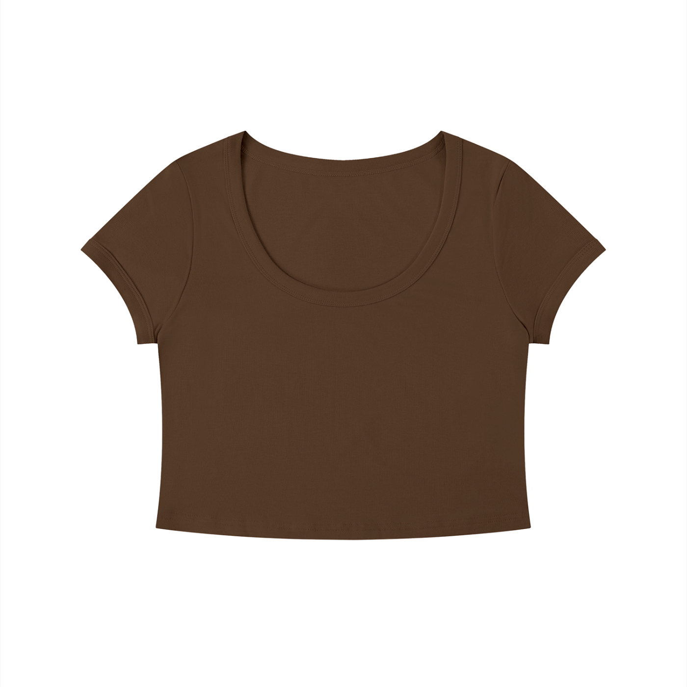 Women's Solid Color Slim Crop T-Shirt