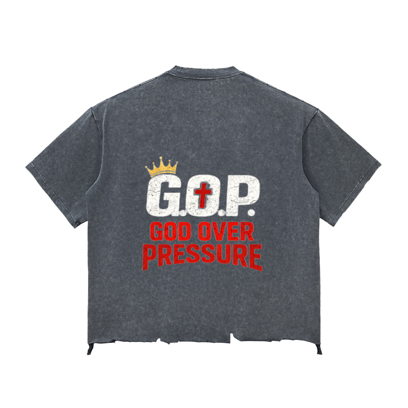 G.O.P. Snow Wash Raw-Hem Boxy T-shirt