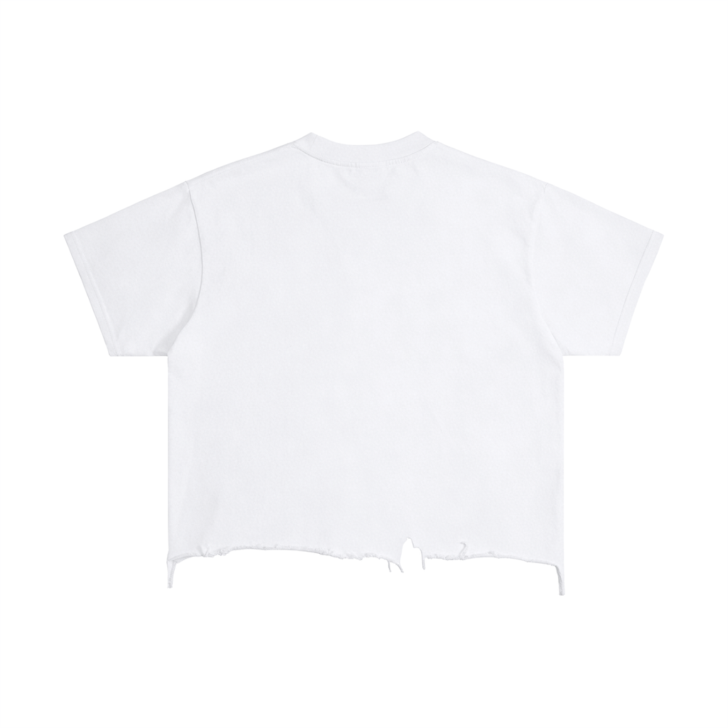 Vintage Wash Boxy Distressed Hem T-Shirt