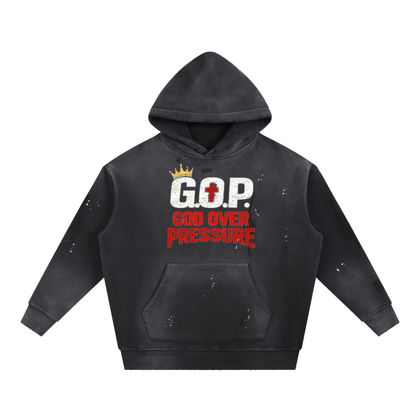 G.O.P. Vintage Washed Frayed Fleece Hoodie