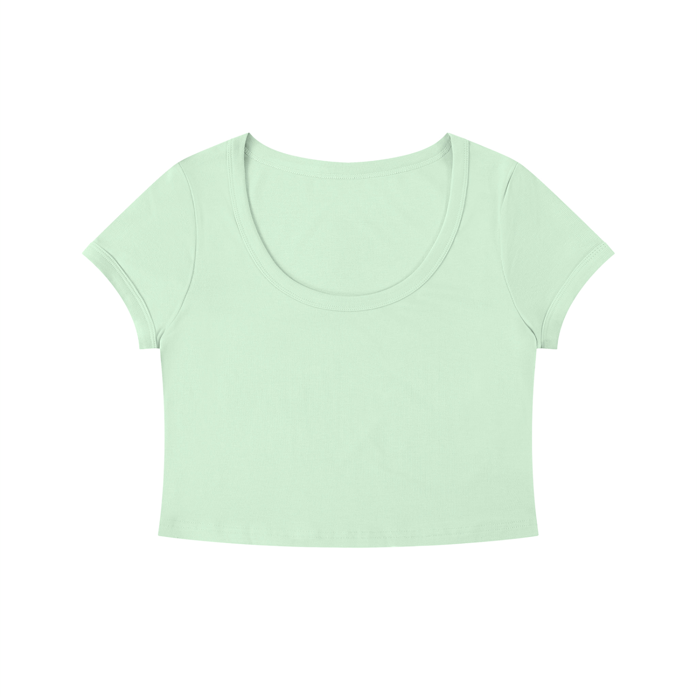Women's Solid Color Slim Crop T-Shirt