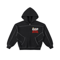 G.O.P. Contrast-Stitched Boxy Fleece Zip Hoodie