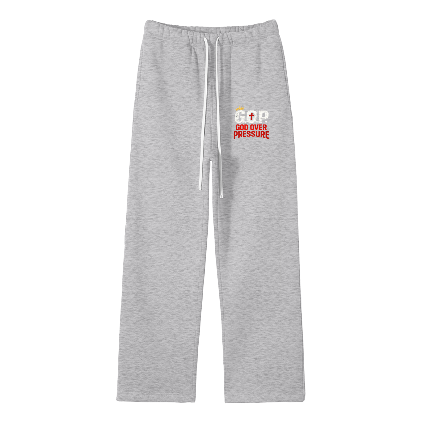 G.O.P. Unisex Solid Color Fleece Straight Leg Pants