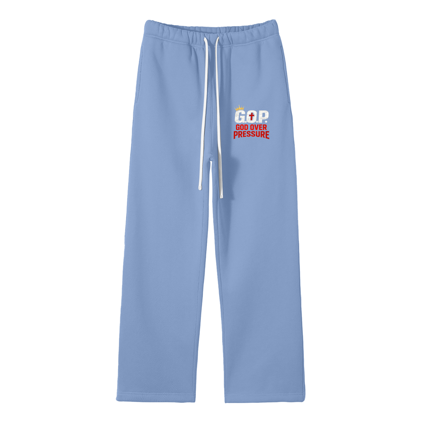 G.O.P. Unisex Solid Color Fleece Straight Leg Pants
