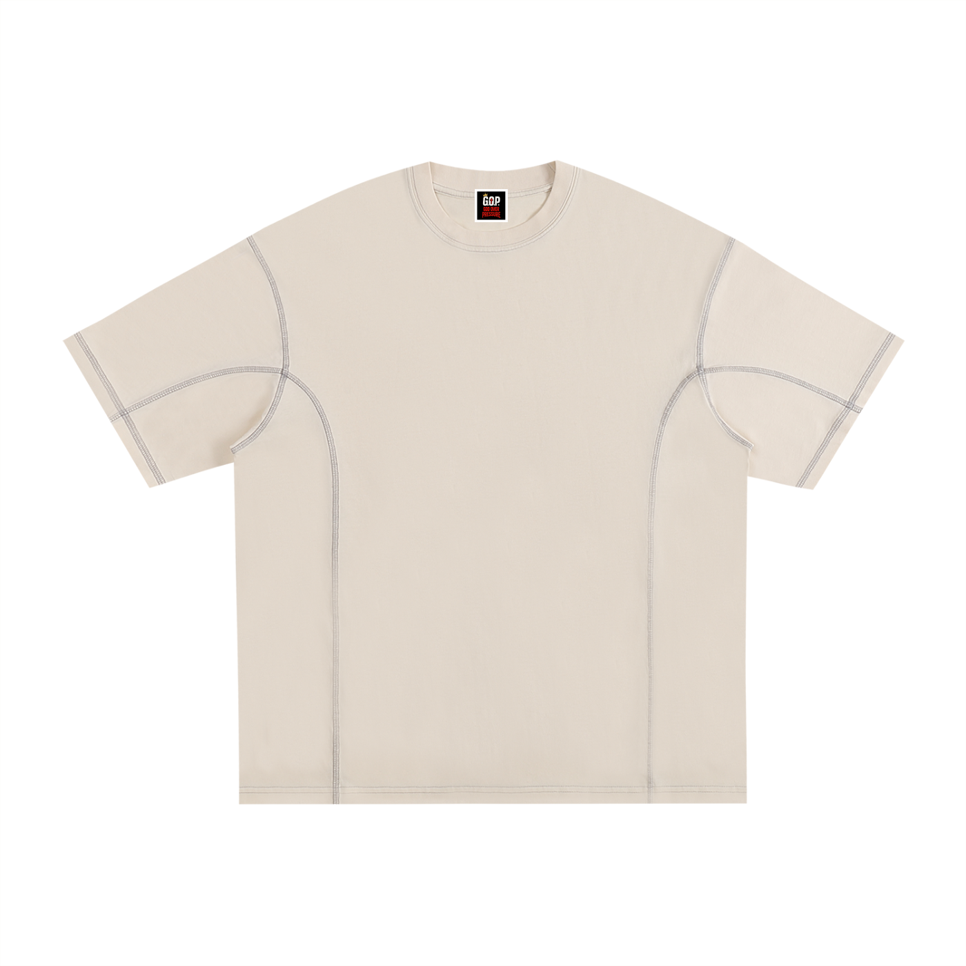 Streetwear Contrast-Stitched Cotton T-Shirt
