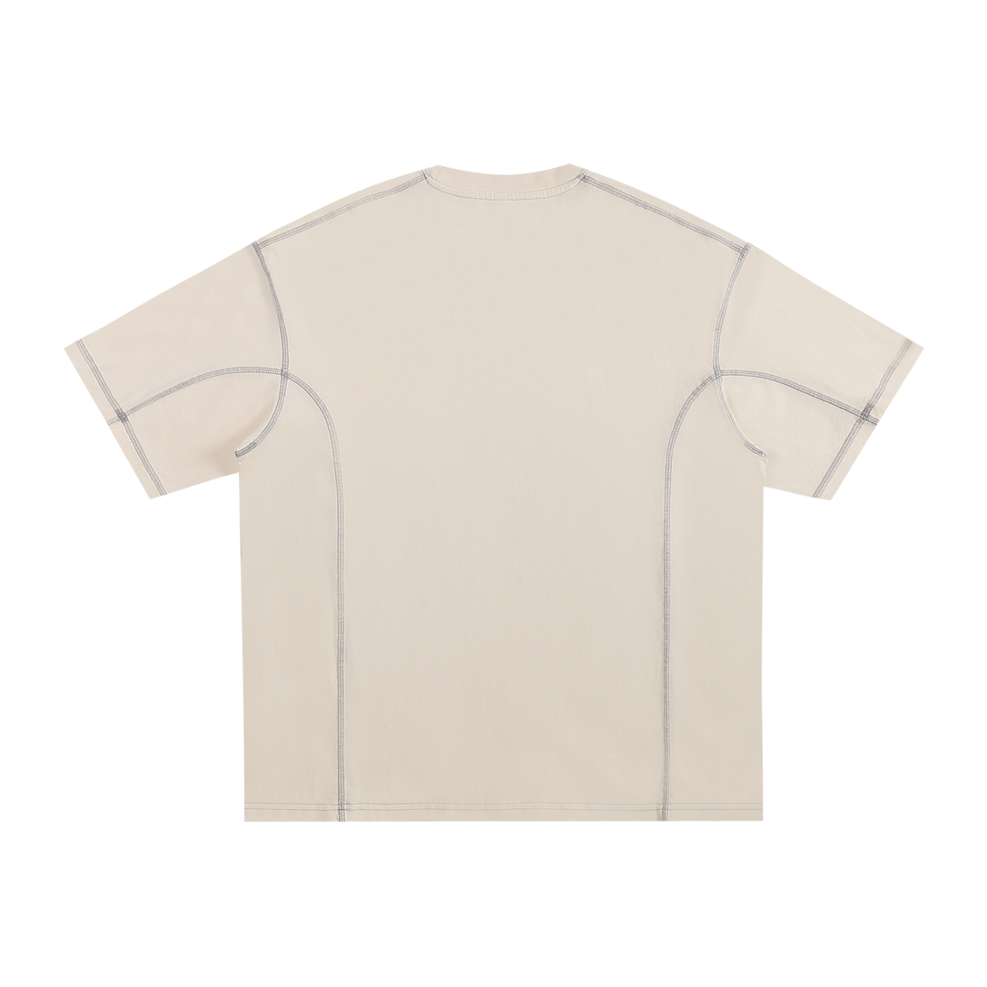 Streetwear Contrast-Stitched Cotton T-Shirt