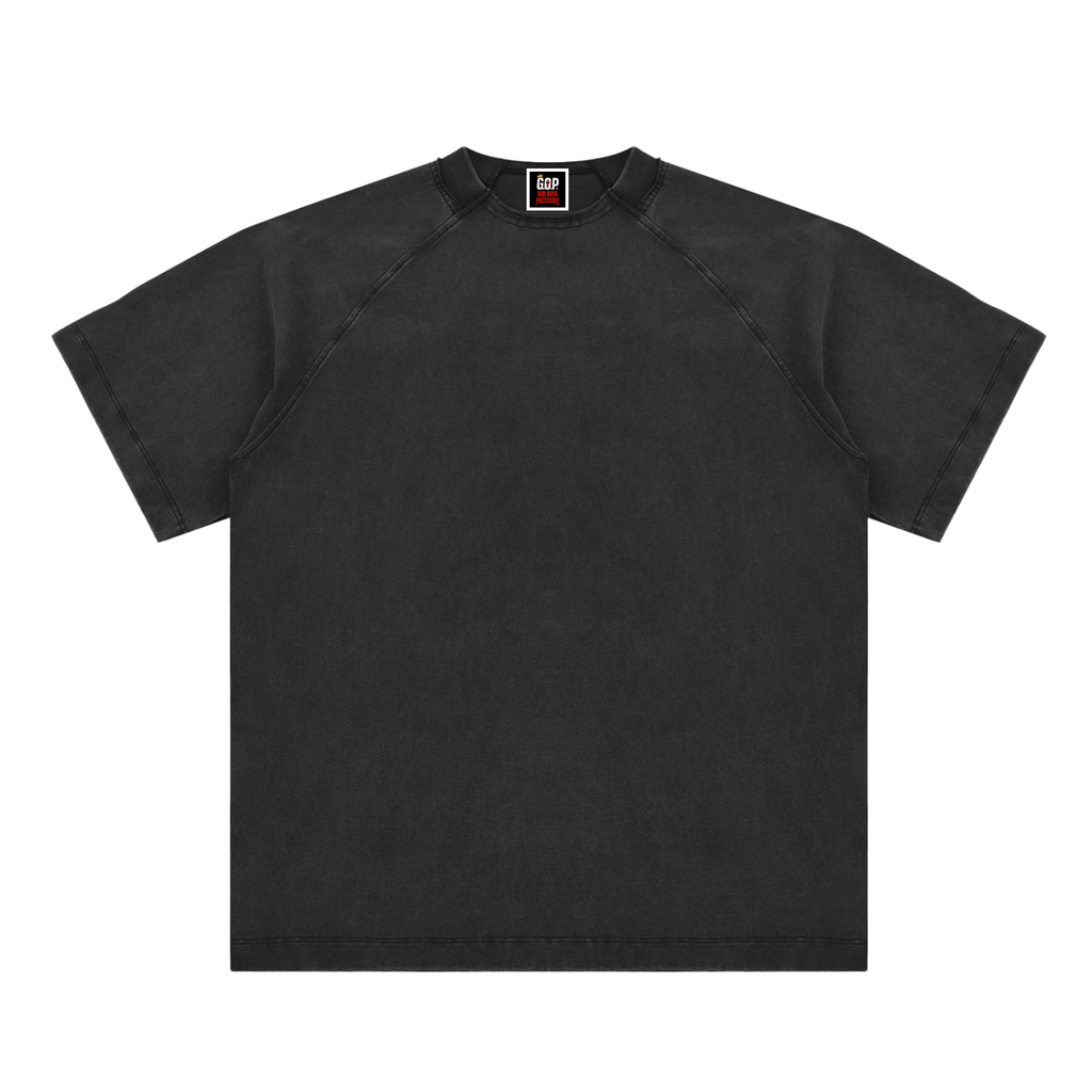 Vintage Washed Raglan Cotton T-Shirt