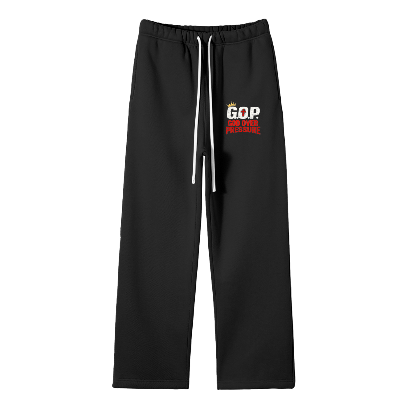 G.O.P. Unisex Solid Color Fleece Straight Leg Pants