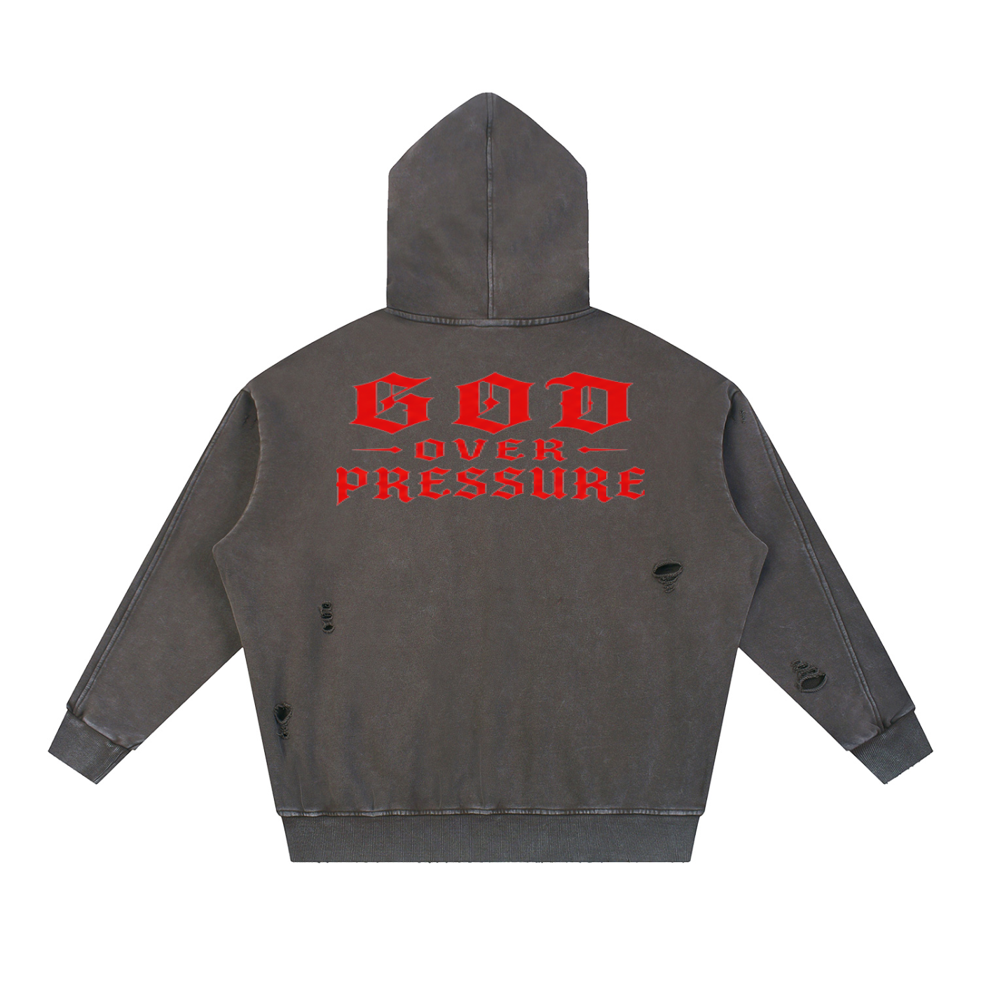 G.O.P. Snow Washed Distressed Panel Pocket Hoodie