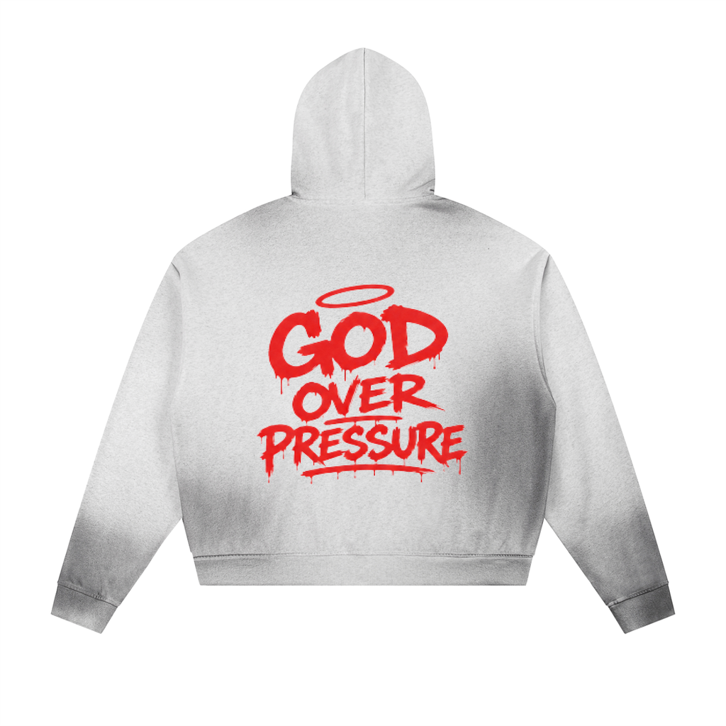 G.O.P. Sun Fade Frayed Raw Edge Fleece Zip Hoodie DF
