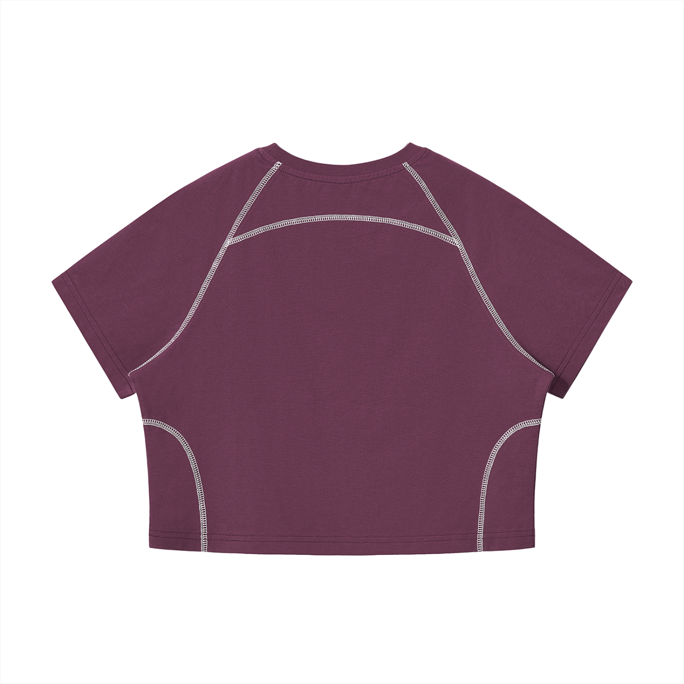 Women's Contrast Stitch Raglan Crop T-Shirt