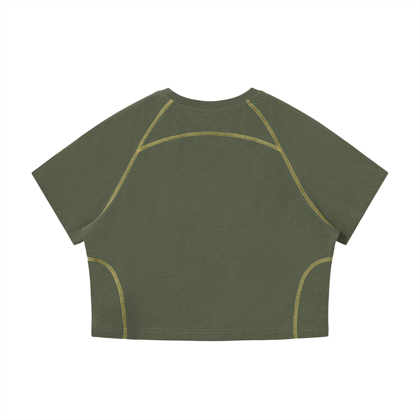 Women's Contrast Stitch Raglan Crop T-Shirt