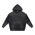 Vintage Washed Frayed Fleece Hoodie
