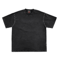 Snow Washed Raw-Edge Neckline T-Shirt
