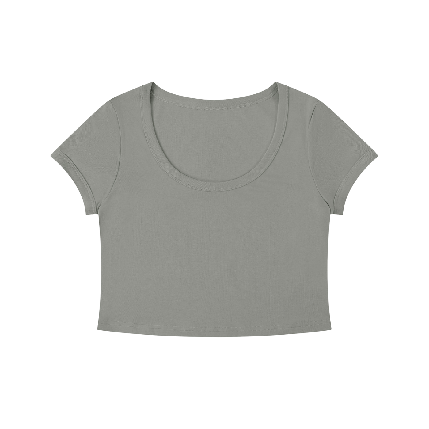 Women's Solid Color Slim Crop T-Shirt