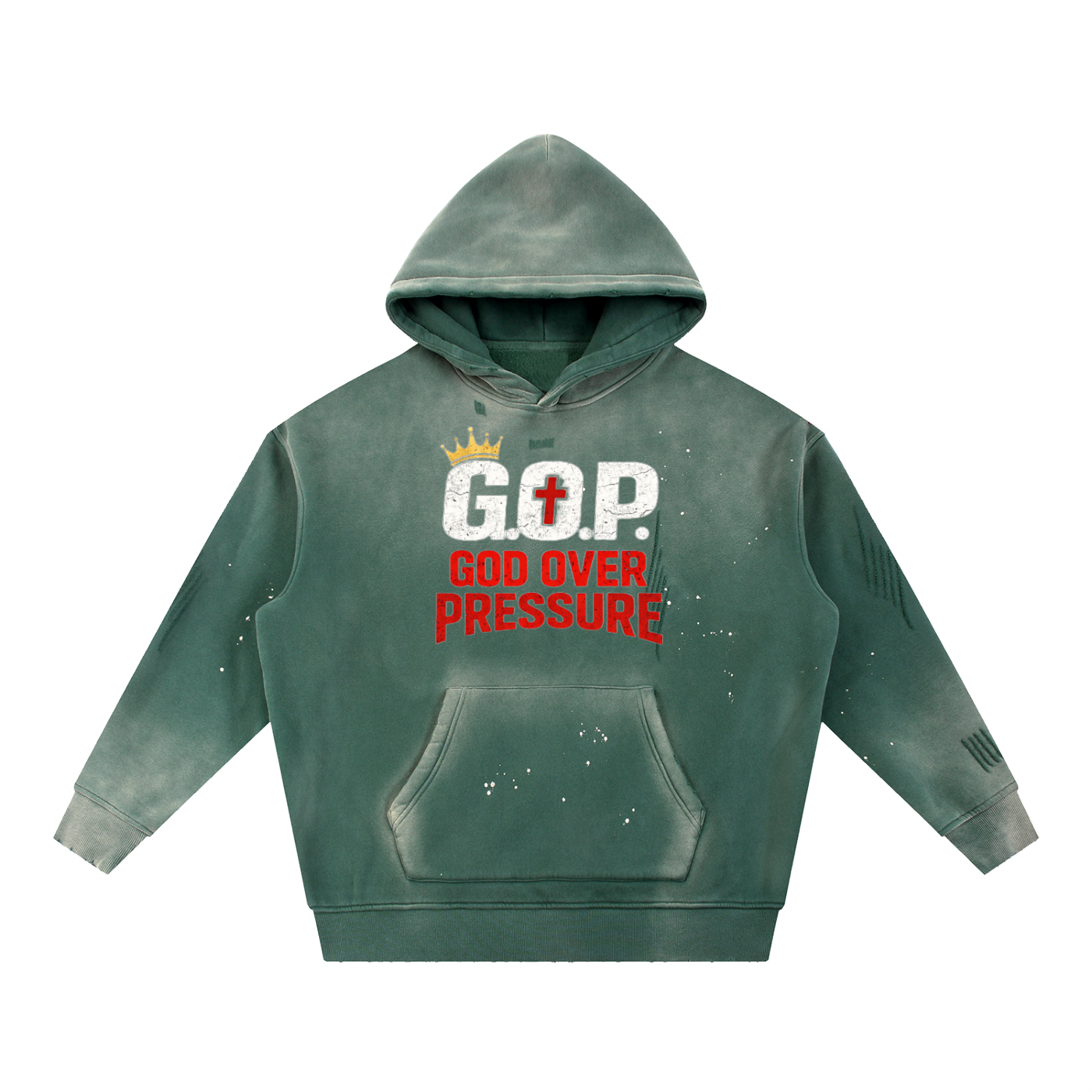 G.O.P. Vintage Washed Frayed Fleece Hoodie