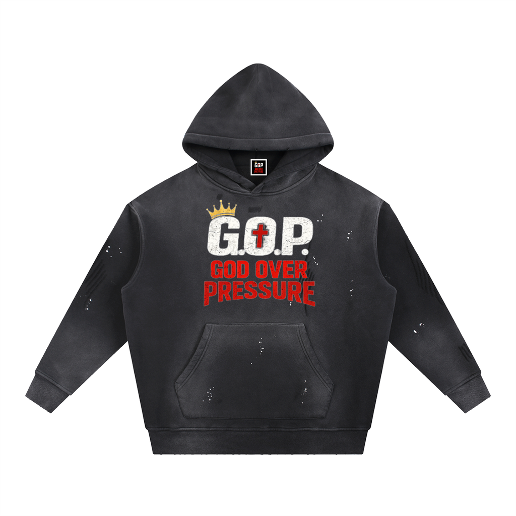 G.O.P. Vintage Washed Frayed Fleece Hoodie