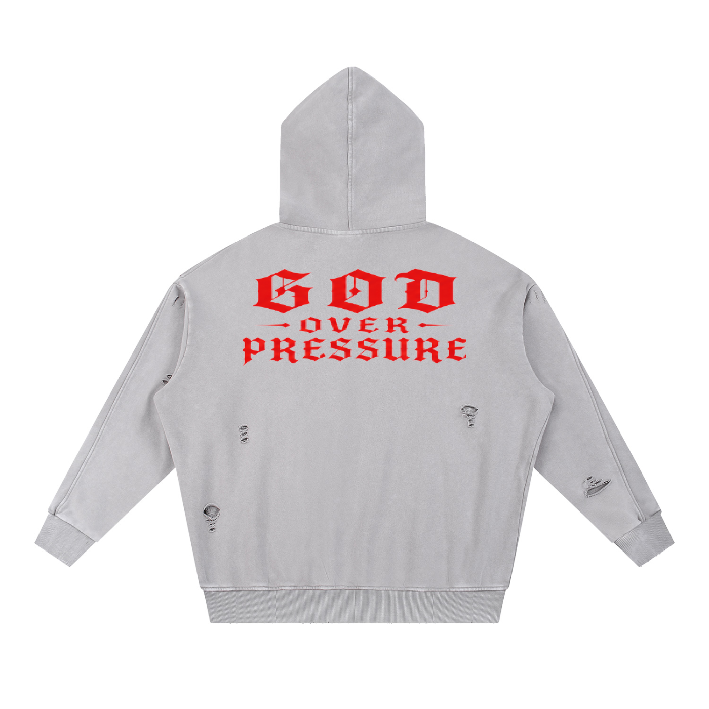 G.O.P. Snow Washed Distressed Panel Pocket Hoodie