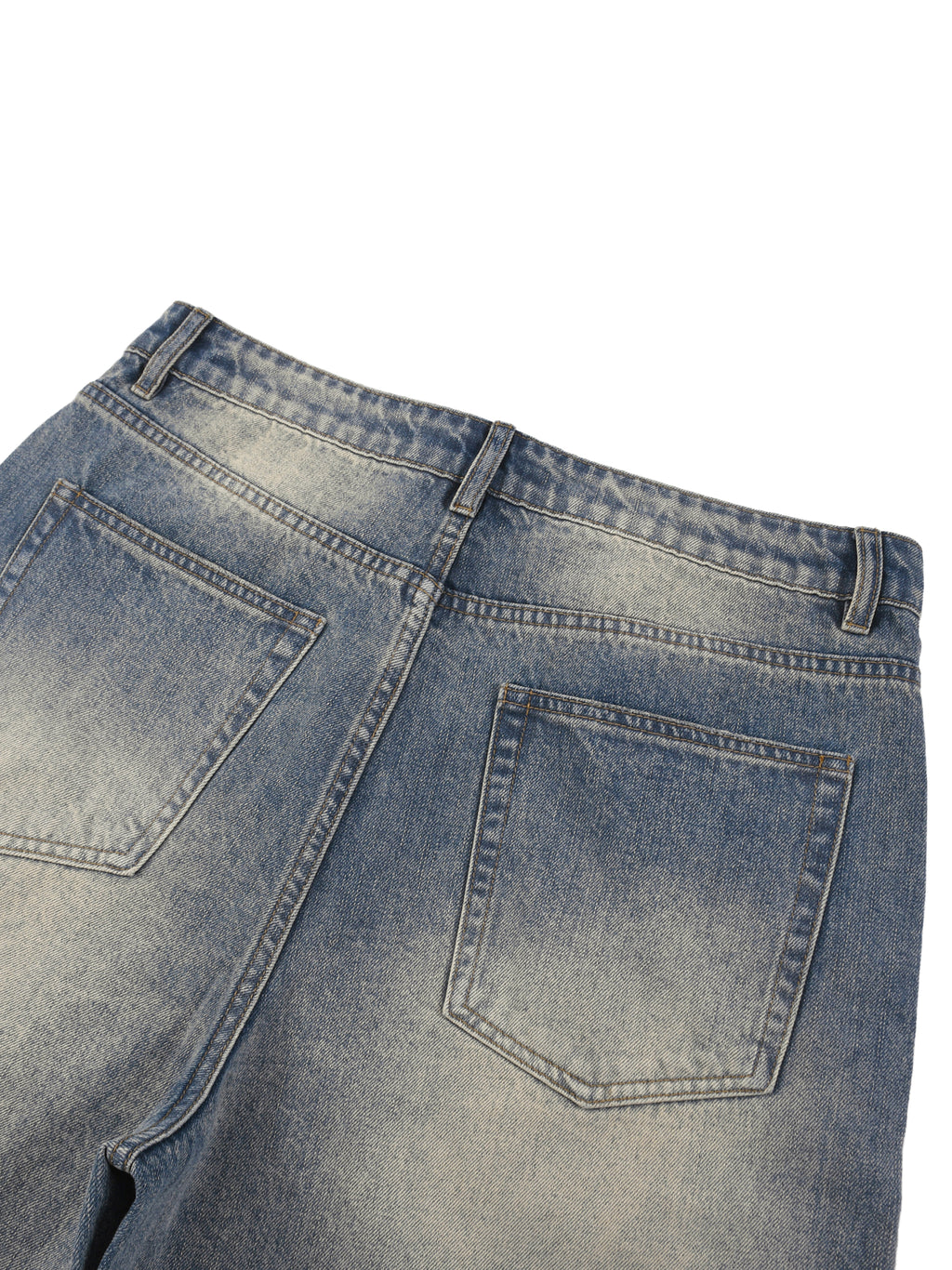 Faded Distressed Baggy Denim Shorts