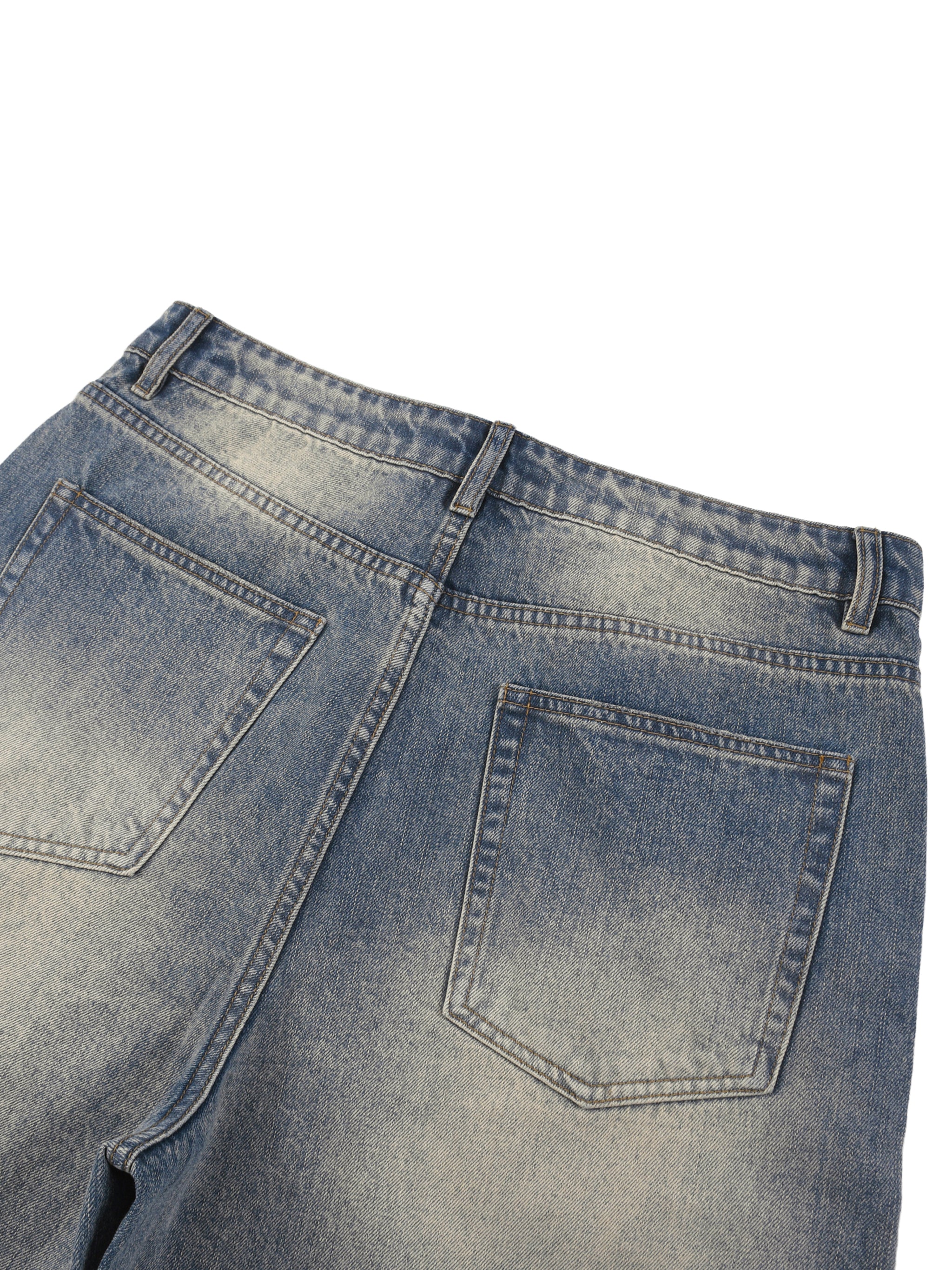 Faded Distressed Baggy Denim Shorts
