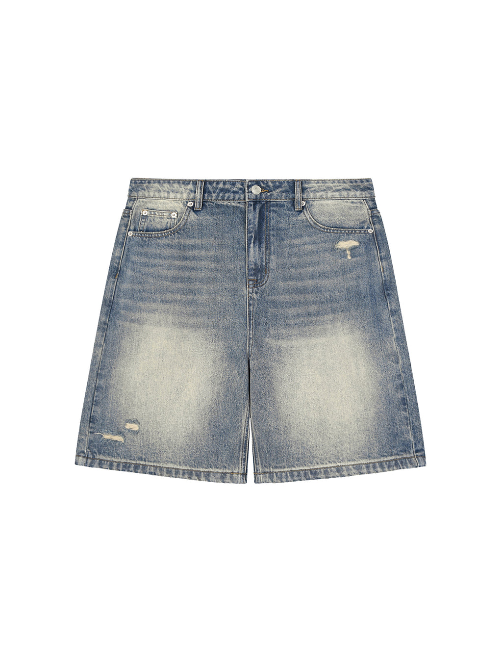 Faded Distressed Baggy Denim Shorts
