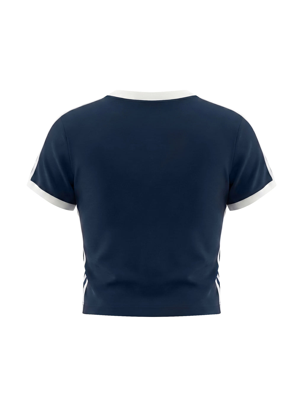 Women's Retro Binding V-Neck Crop T-Shirt