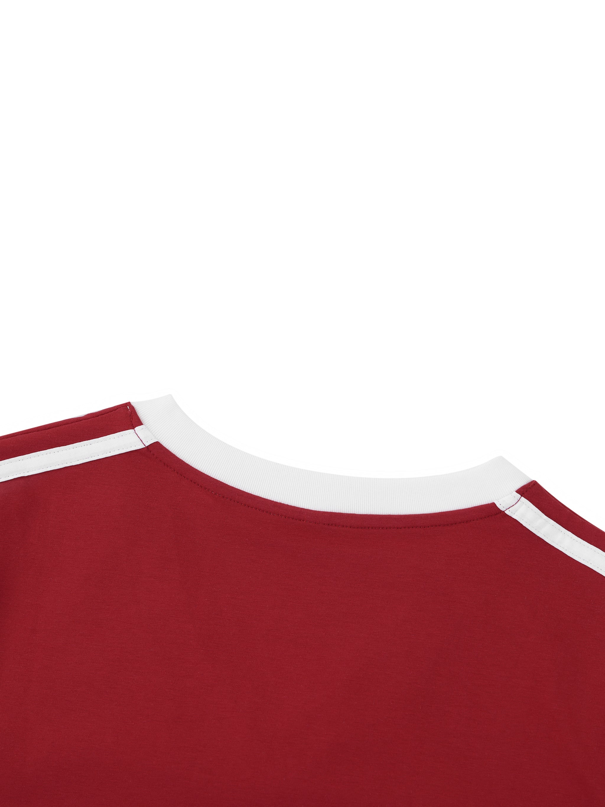 Women's Retro Binding V-Neck Crop T-Shirt
