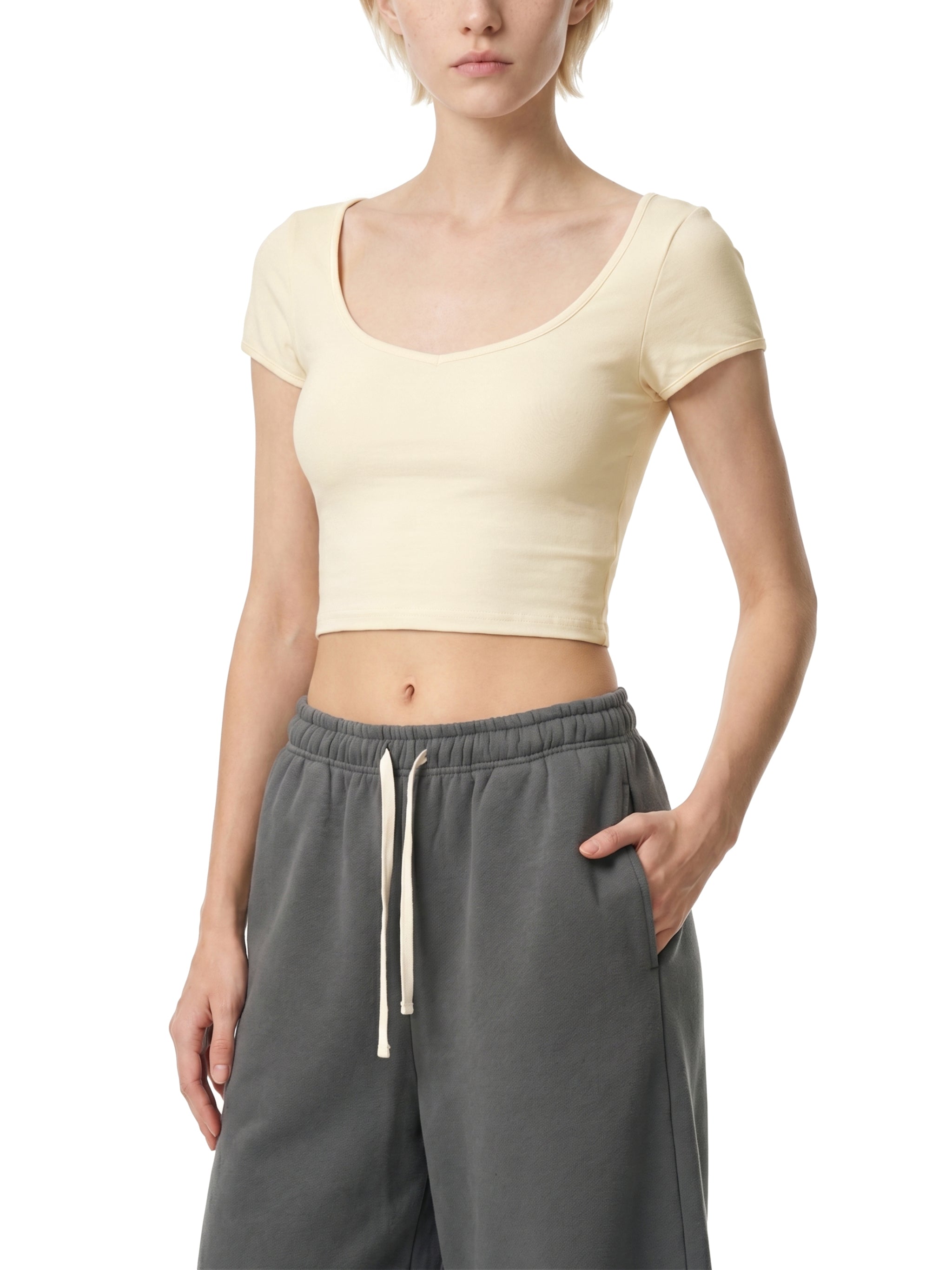 Women's Slim Cap Sleeve Crop T-Shirt